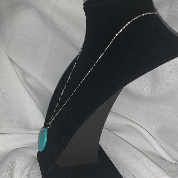 Turquoise pendant necklace. 18” - Picture 4 of 8